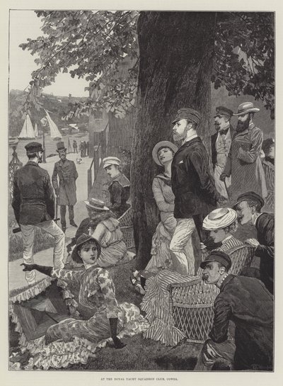 Bij de Royal Yacht Squadron Club, Cowes door Richard Caton Woodville junior